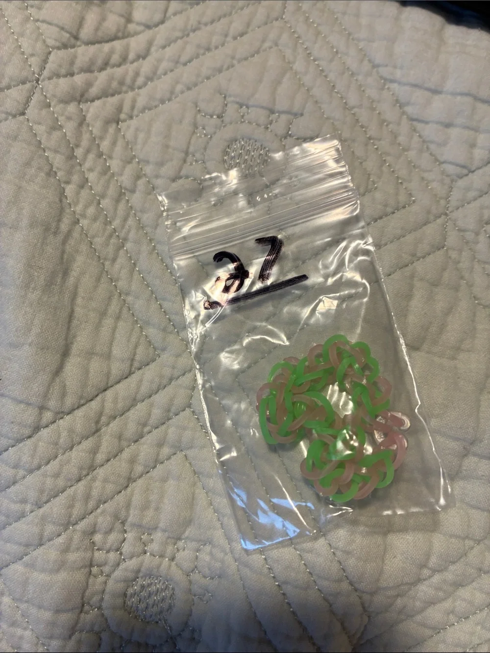 Mini Neon Green & Pink Plastic Link Charms - Pack